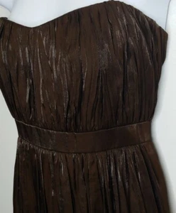 NWT Laundry By Shelli Segal Formal Dress 12 Strapless Metalic Brown Bubble Hem - Picture 1 of 8