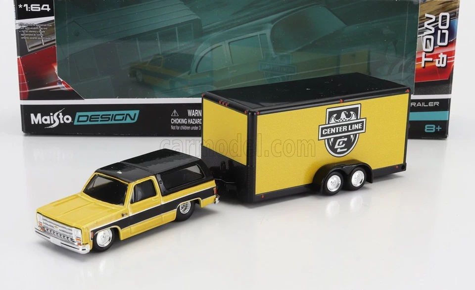 1/64 MAISTO - CHEVROLET - BLAZER K5 WITH TRAILER CAR TRANSPORTER 1979 15368-02 - Immagine 1 di 1