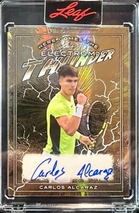 CARLOS ALCARAZ Autograph Rookie 1/1 RARE 2024 Leaf Electrum Thunder Signature - Picture 1 of 3