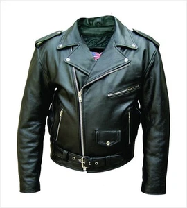 Chaqueta premium de cuero para motociclista motociclista scooter carreras tallas 40 -60 - Imagen 1 de 1