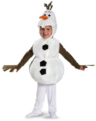 Disney Deluxe Frozen Olaf Niño Disfraz Talla Niño Pequeño LG 4-6 Suave y Acogedor Halloween Foto 1 de 4