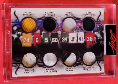 КАРТОЧКА ДЖЕРСИ KOBE BRYANT NO11/12 DR J KEVIN GARNETT ПОЛ ПИРС УЭЙД НОВИЦКИ ЛИСТ - Изображение 1 из 3