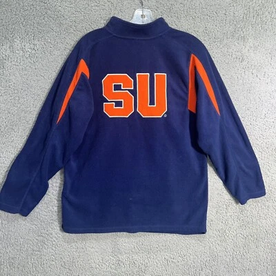 VTG Nike Syracuse Orangemen Sweater Youth Sz L Blue Orange Fleece 1/4 Zip 2-Side - Image 1 of 4