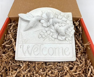 Placa de colibrí de bienvenida Carruth Studio 1994, David Carruth ~ Caja original Foto 1 de 4