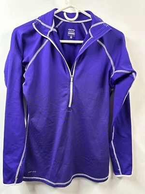 Nike Pro Women’s Medium Running Shirt Purple Dri-Fit Performance Fleece 1/4 Zip - Image 1 of 4
