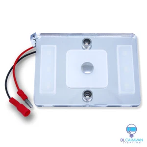 2x 12vol Quality Glass Ceiling Small Rectangle Dim Touch Led White Night Light - Picture 1 of 11