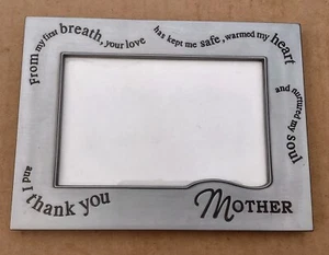 Malden "Mother" Photo Frame 4"x6" Gray Metal Rectangle With Glass ! - Picture 1 of 9
