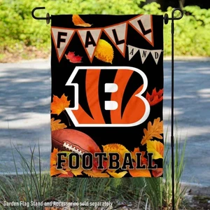 Cincinnati Bengals Fall Leaves Decorative Football Official Garden Yard Banner - Picture 1 of 3