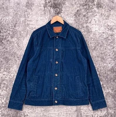 Куртка дальнобойщика Taylor Stitch 42/США большая мужская синяя вельветовая со складками на пуговицах - Изображение 1 из 4