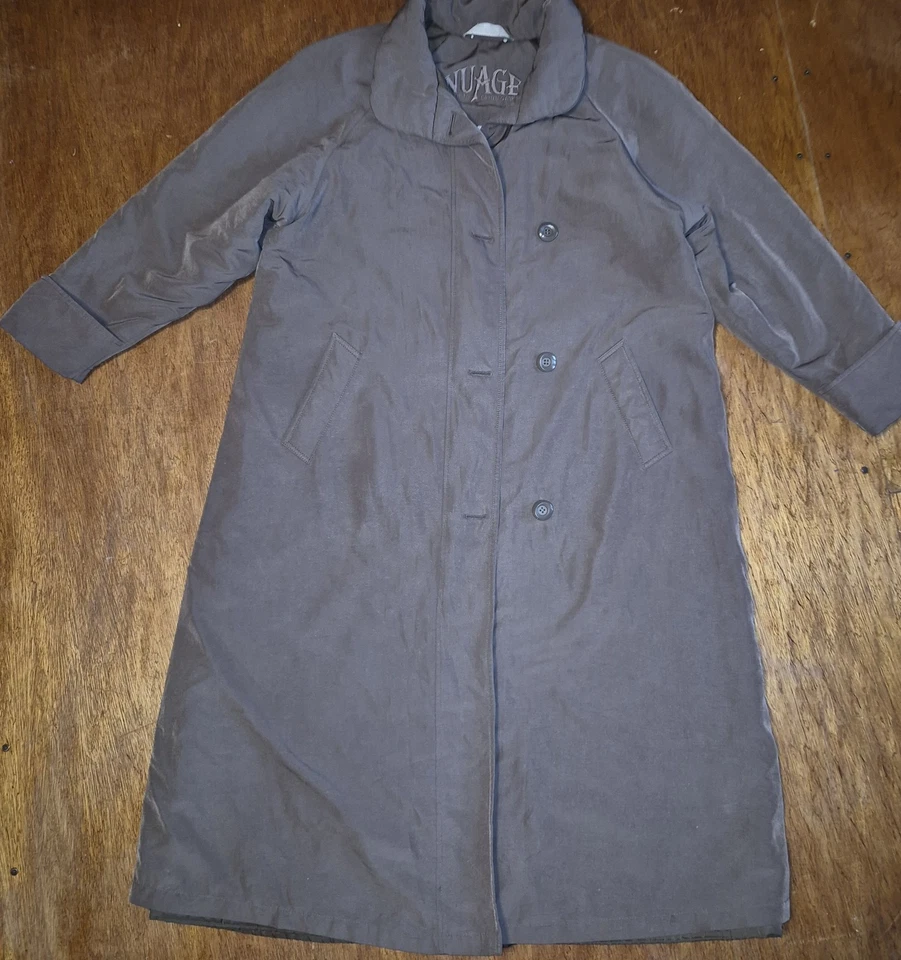 Gabardina para mujer Nuage Ultra Loft marrón forrada talla 10 cremalleras y botones Foto 1 de 4