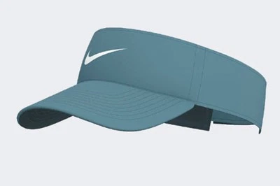 Nike Unisex Dri-Fit Ace Run Visor Caps Hat Blue Fashion Golf GYM Cap HJ3689-006 - Image 1 of 4