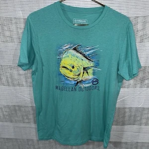 Mahi Mahi MAGELLAN Out Doors Shirt Mens Medium Teal T-shirt 27x20 - Picture 1 of 4