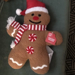 New Christmas Gingerbread Man 18" Plush Holiday Pillow Stuffed Animal - Picture 1 of 2