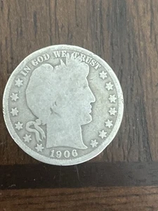 1906-D Barber Half Dollar Average Circ - Picture 1 of 12