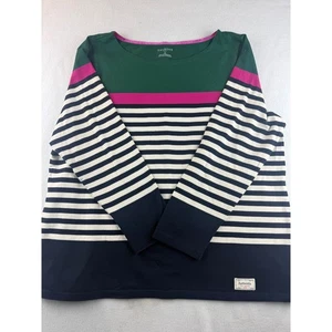 Talbots Plus 2X grün rosa Streifen Langarm U-Boot-Ausschnitt Baumwolle Top - Bild 1 von 8