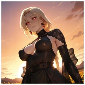 Anime Dark Fantasy Girl Sunset Poster Art - Picture 1 of 9