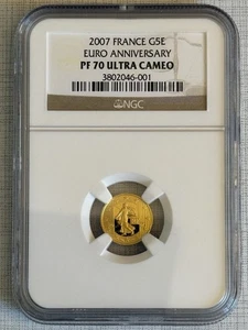 France 2007 Euro Anniversary 5 Euro 1/25 oz Gold NGC PF70 ULTRA CAMEO SKU#2394 - Picture 1 of 2