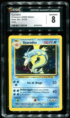 CGC 8 Gyarados Holo Rare ITALIAN Base Set 2000 Pokemon Card #6 - Image 1 of 2
