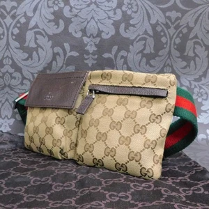 GUCCI GG Canvas Sherry Line Beige Waist Pouch #129 Rise-on - Bild 1 von 18