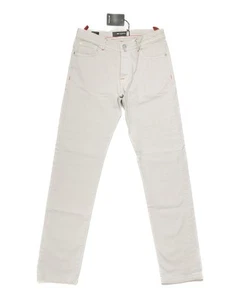 Pantalones de mezclilla Kiton $1,680 nuevos con etiquetas gris claro ribete calce ajustado algodón elástico 33 EE. UU. - Imagen 1 de 9