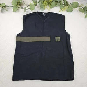 VTG MFG Marithe Francois Girbaud Black Pullover Knit V-Neck Vest Size L - Picture 1 of 6