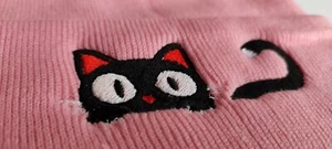 Adorable Gatito Gato Gatito Gorro Bordado Sombrero Rosa, gran regalo para todos los amantes de los gatos - Imagen 1 de 3