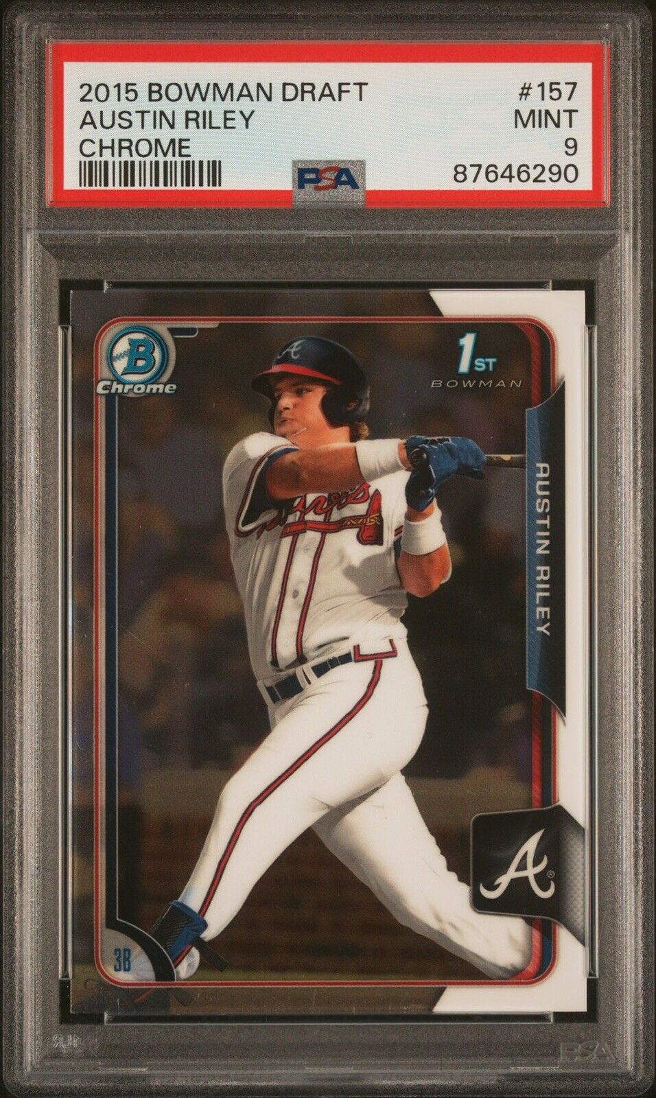 2015 Bowman Draft Chrome Austin Riley #157 PSA 9 Mint