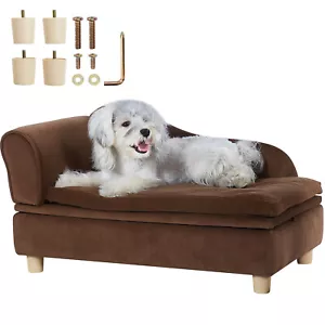 VEVOR Pet Sofa Dog Couch for Medium-Sized Dogs Dog Cat Sofa Bed 81 lbs Brown - Picture 1 of 12