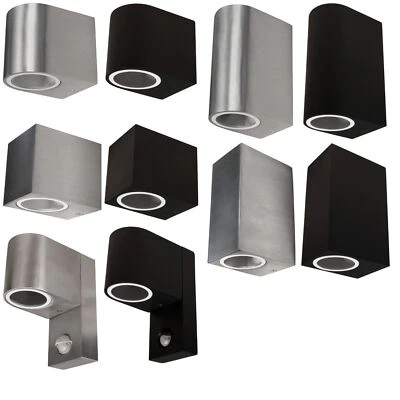 Außenwandleuchte Wandlampe Außenleuchte GU10 230V in Edelstahl Aluminium Optik - Bild 1 von 4