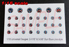 VISAGES DE JAUGE DE LIGNE BLEUE SOLEIL UNIVERSELLE 1/16 pour kits modèles échelle 1/16 -- VEUILLEZ LIRE
