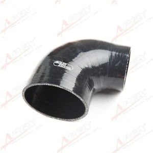 Tubo reductor de manguera de silicona turbo de 90 grados de 4 capas de 4" a 3" pulgadas negro EE. UU. - Imagen 1 de 8