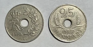 Sammlung von 150+ gemischten Jahren 25 Erz Dänemark Münzen - Bild 1 von 7