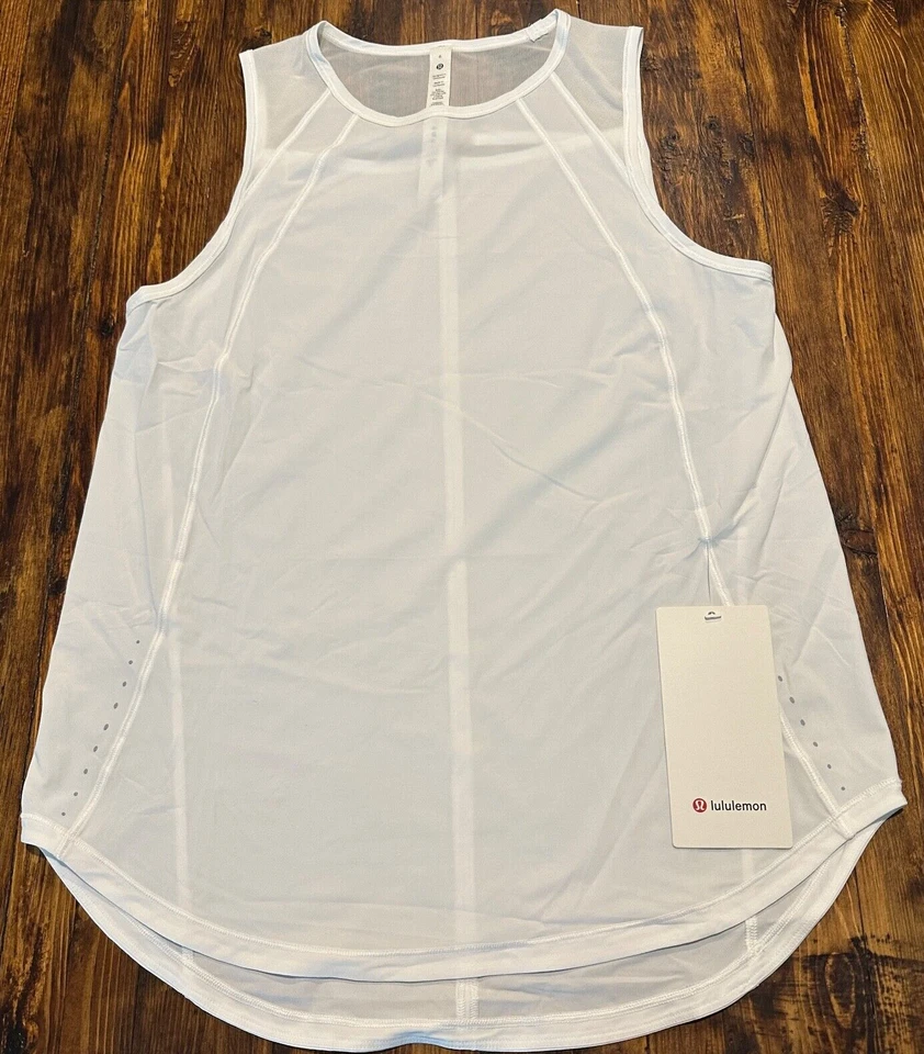 Lululemon Womens Sculpt Tank White Sz 6 LW1CS9S WHT Sleeveless Top Athletic