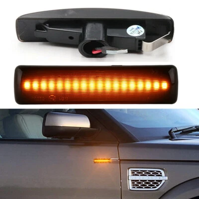 For 2006-2013 Land Rover LR2 LR3 LR4 Smoke LED Side Marker Turn Signal Lights 2x - Image 1 of 4