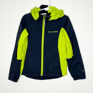 Columbia Navy Blue Green Zip Up Windbreaker Jacket - Kids 4/5 - Picture 1 of 10