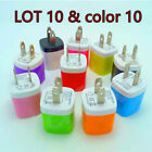 10 Color 1A USB Power Adapter AC Home Wall Charger US Plug FOR iPhone7 8 6plus