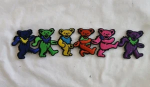 Grateful Dead Marching Bears Dancing Bears Embroidered Back Patch 2" x 9.5" - Picture 1 of 3