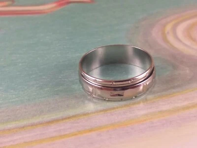 Anello Donna/Uomo Metallo Colore Argento C/Fascia Rotante Colore Argento Tg.17 - Immagine 1 di 2