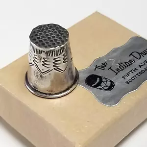 Dedal de plata esterlina nativo americano navajo Arizona vintage con caja sin monograma - Imagen 1 de 11