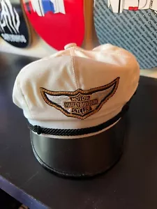NEW Harley-Davidson Vintage Logo Motorcycle Captains Hat Size Small (White) - Picture 1 of 4