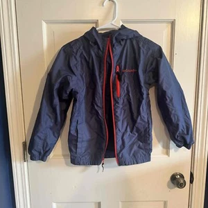 Columbia Youth Navy Hooded Windbreaker Jacket Size 10/12 - Picture 1 of 3