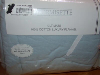 DORMISETTE Duvet Cover Set King Ultimate 100% Cotton Luxury Flannel Light blue - Image 1 of 4