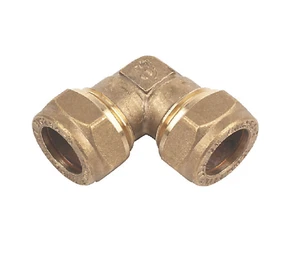 Curva a gomito a compressione in ottone 15 mm - Confezione da 10 gas acqua idraulica - Foto 1 di 2