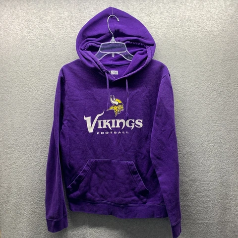 Minnesota Vikings Hoodie Adult Small Purple Sweater Football Sweatshirt Mens Cover