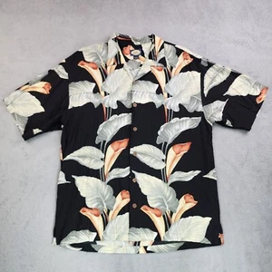 Camisa Tommy Bahama Para Hombre Grande Negra Hawaiana Floral Abotonada Manga Corta - Imagen 1 de 18