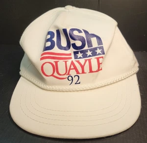 Vintage Bush Quayle Ball Cap 1992 Presidential Election Unused White Unworn - Picture 1 of 8