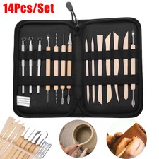 14 pcs Pottery Tool Set Clay Sculpting Modeling Ceramics Art Kit w/ Case Deluxe