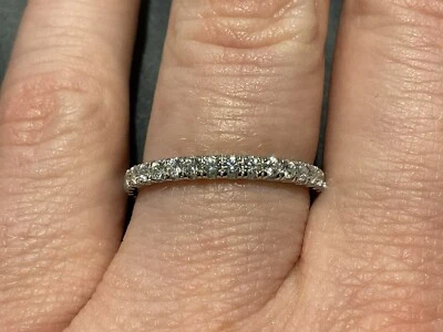 1.55 Carat Lab Created Diamond Full Eternity Ring Platinum Plated 925 Size Q - Image 1 of 4