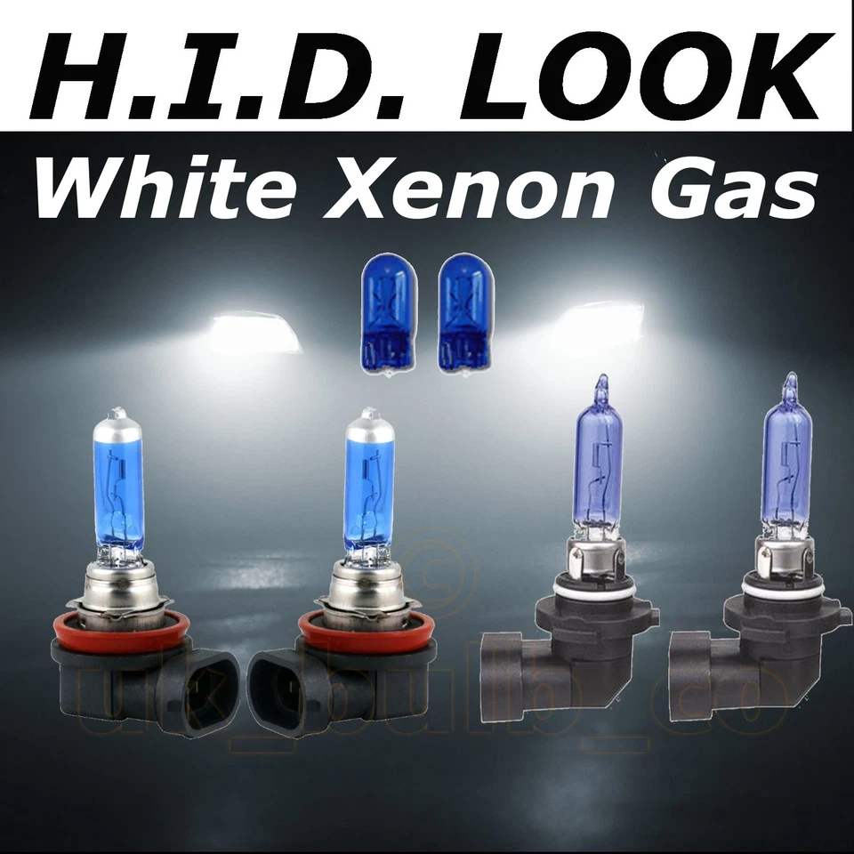 H11 H9 55w/65w White Xenon HID Look High Low Fog Beam Headlight Bulb Pack - Image 1 of 1