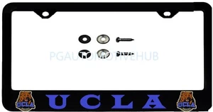 (ONE) License Plate Frame Stainless Steel Vinyl Lettering FOR UCLA - Foto 1 di 3